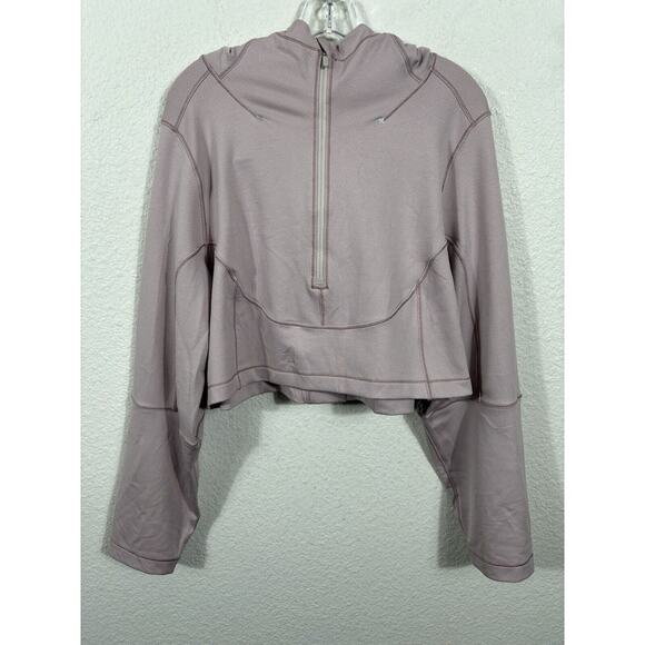 Lululemon Tops - Lululemon Unleash Stength Crop Hoodie Womens Size L Light Purple Long Sleeve